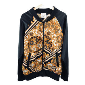 Baroque Print Raglan Bomber Jacket